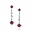 Серьги Серебро 925 рубин синт, циркон 025 352 01 21-02803 2010 г инфо 4522w.