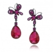 Серьги Серебро, медный подслой кварц, рубин синт 025 352 01 21-02779 2010 г инфо 4528w.