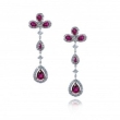 Серьги Серебро 925 рубин синт, циркон 025 352 01 21-02787 2010 г инфо 4538w.