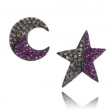Серьги Серебро 925 рубин-ый циркон, циркон 025 352 01 21-03210 2010 г инфо 4543w.