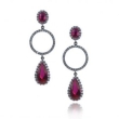 Серьги Серебро, медный подслой рубин синт 025 352 01 21-02793 2010 г инфо 4544w.