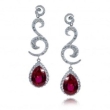 Серьги Серебро 925, рубин синт, циркон 025 352 01 21lsp-00001 2010 г инфо 4547w.